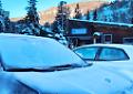Auto ghiacciate dal gelo nei giorni scorsi a Pragelato, in provincia di Torino