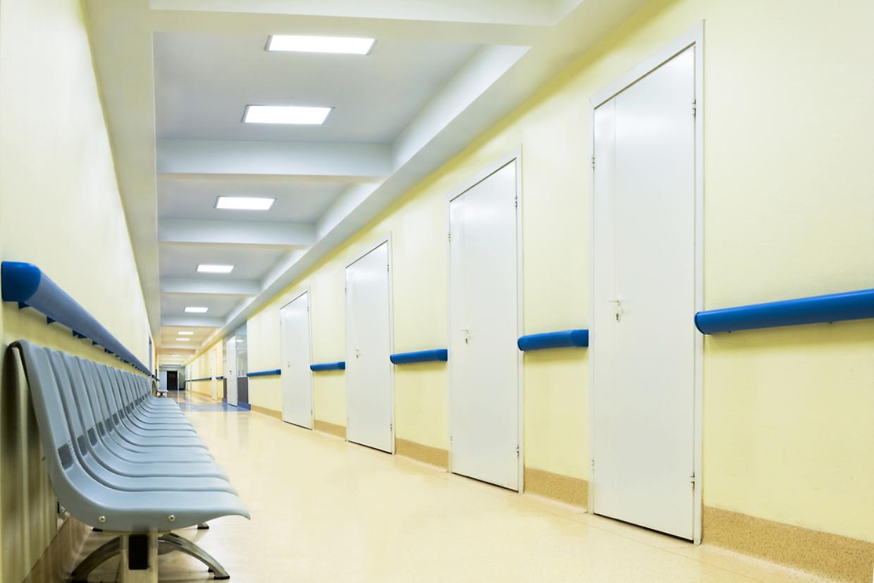 corridor with chairs in hospital
