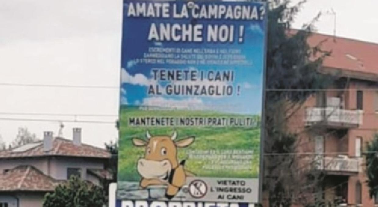 cani campagna escrementi cartello