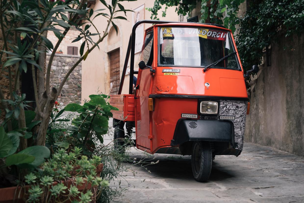 Piaggio Ape 50, a three-wheeled light commercial vehicle in Ital