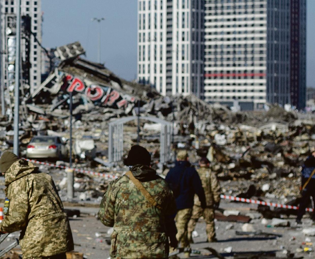 Russian Air Strikes Hit Shopping Mall In Kyiv