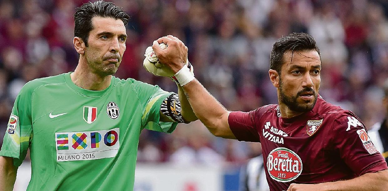 Stadio olimpico Torino-Juventus 26-04-15  buffon, quagliarella