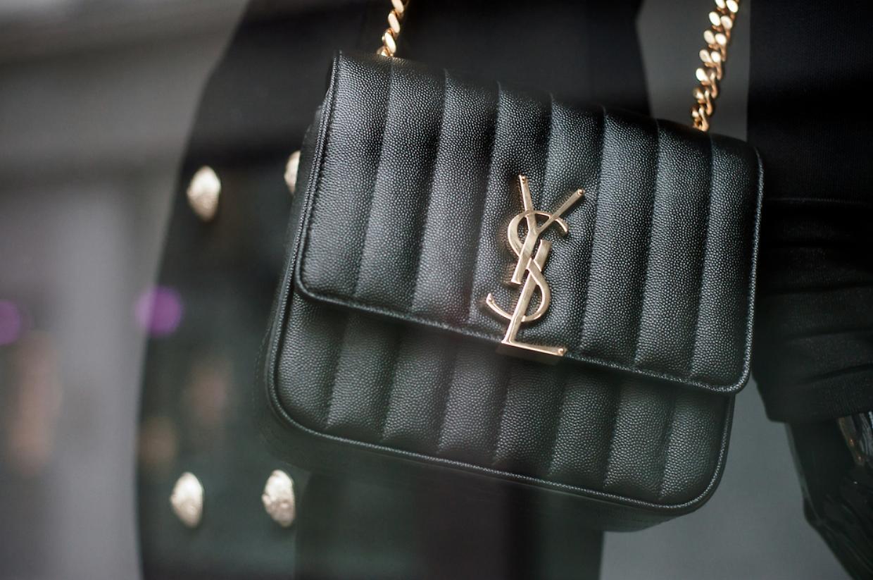 Mulhouse - France - 1 December 2019 - Closeup of Black leather h
