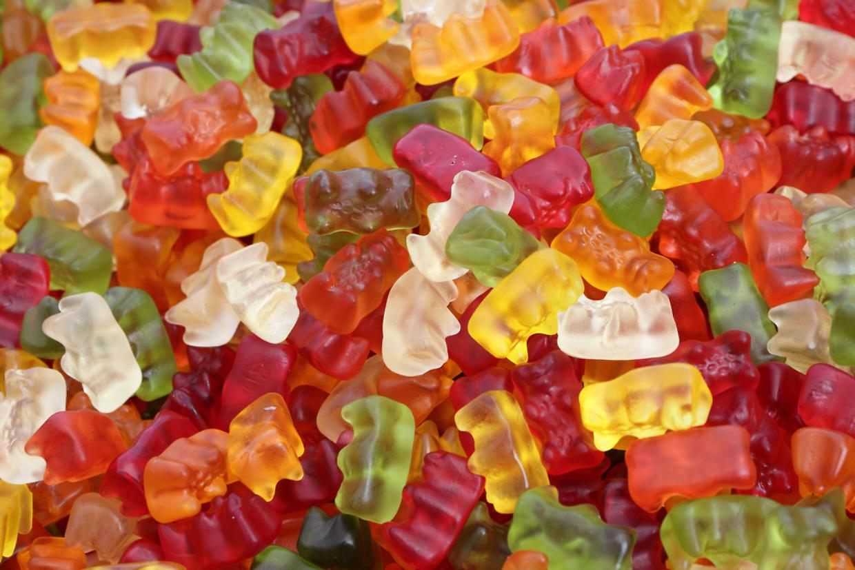 haribo bear candies as background