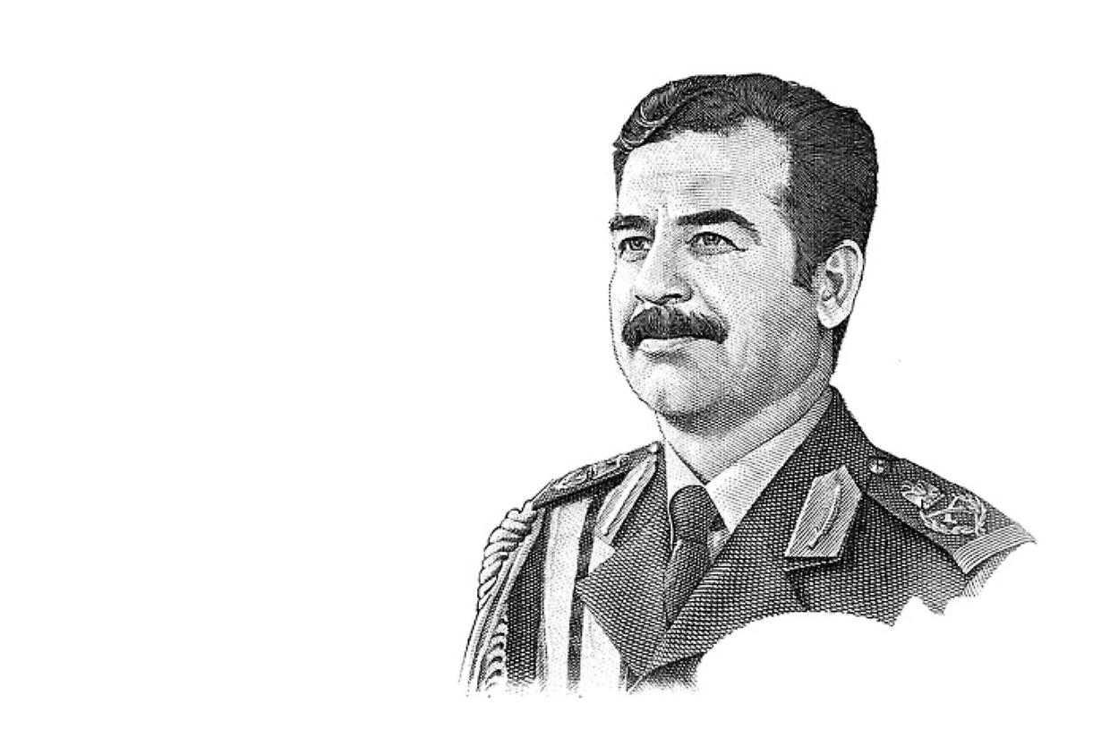 Saddam Hussein cut from 25  Iraqi dinar banknote issued in 1986