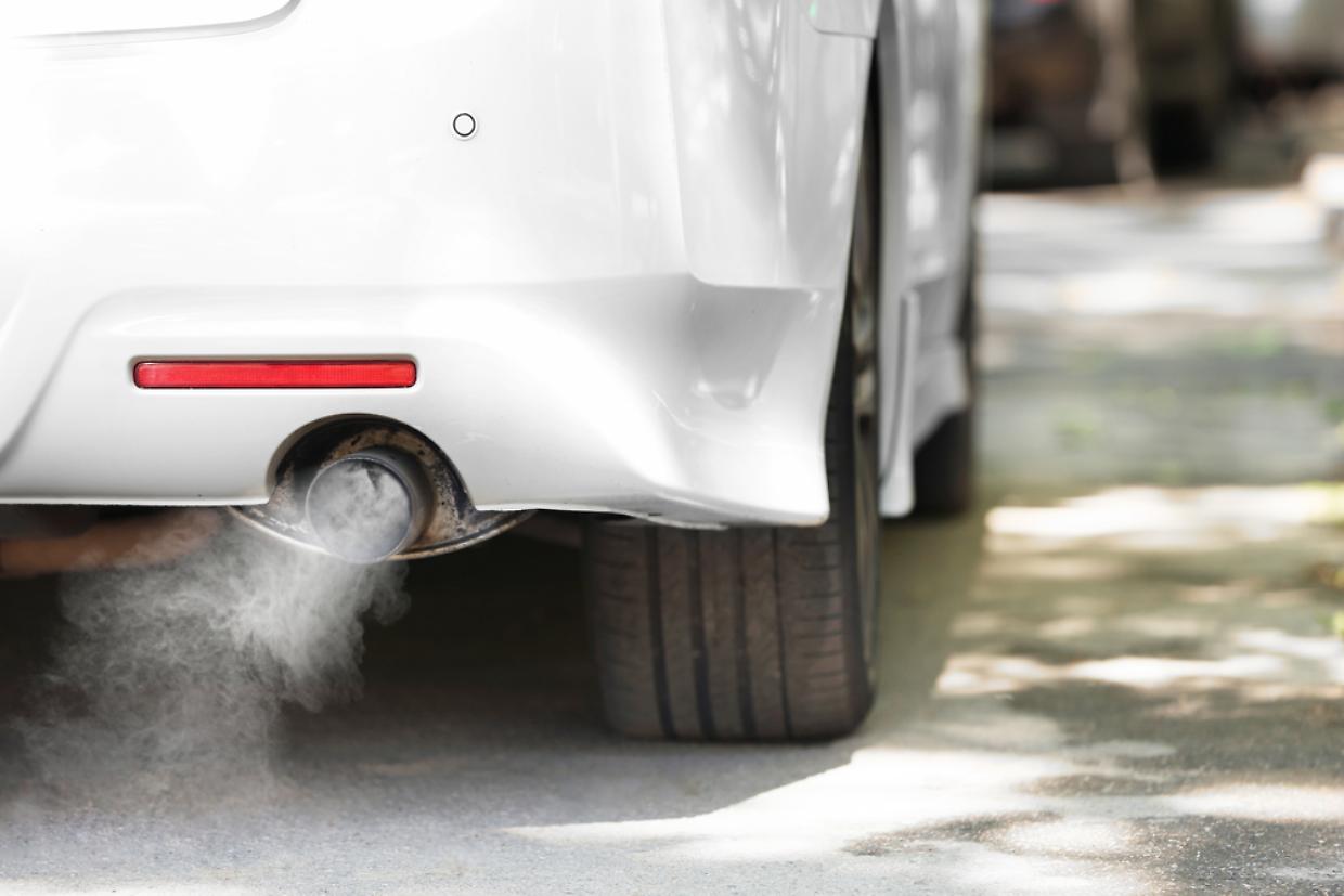 smog Exhaust pipe with smoke emission. Air pollution concept.