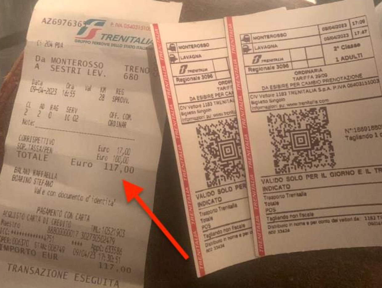 La maxi-multa comminata ai torinesi sul treno