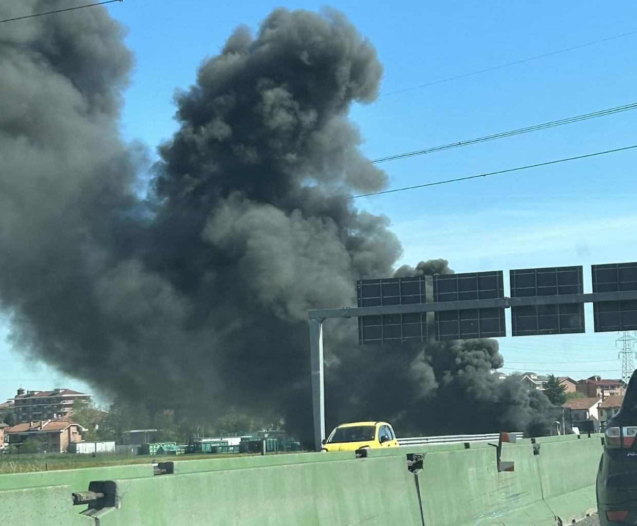 incendio in tangenziale