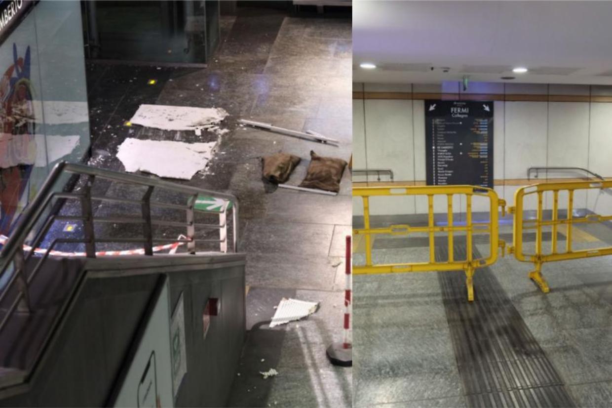 Infiltrazione d'acqua alla stazione Re Umberto