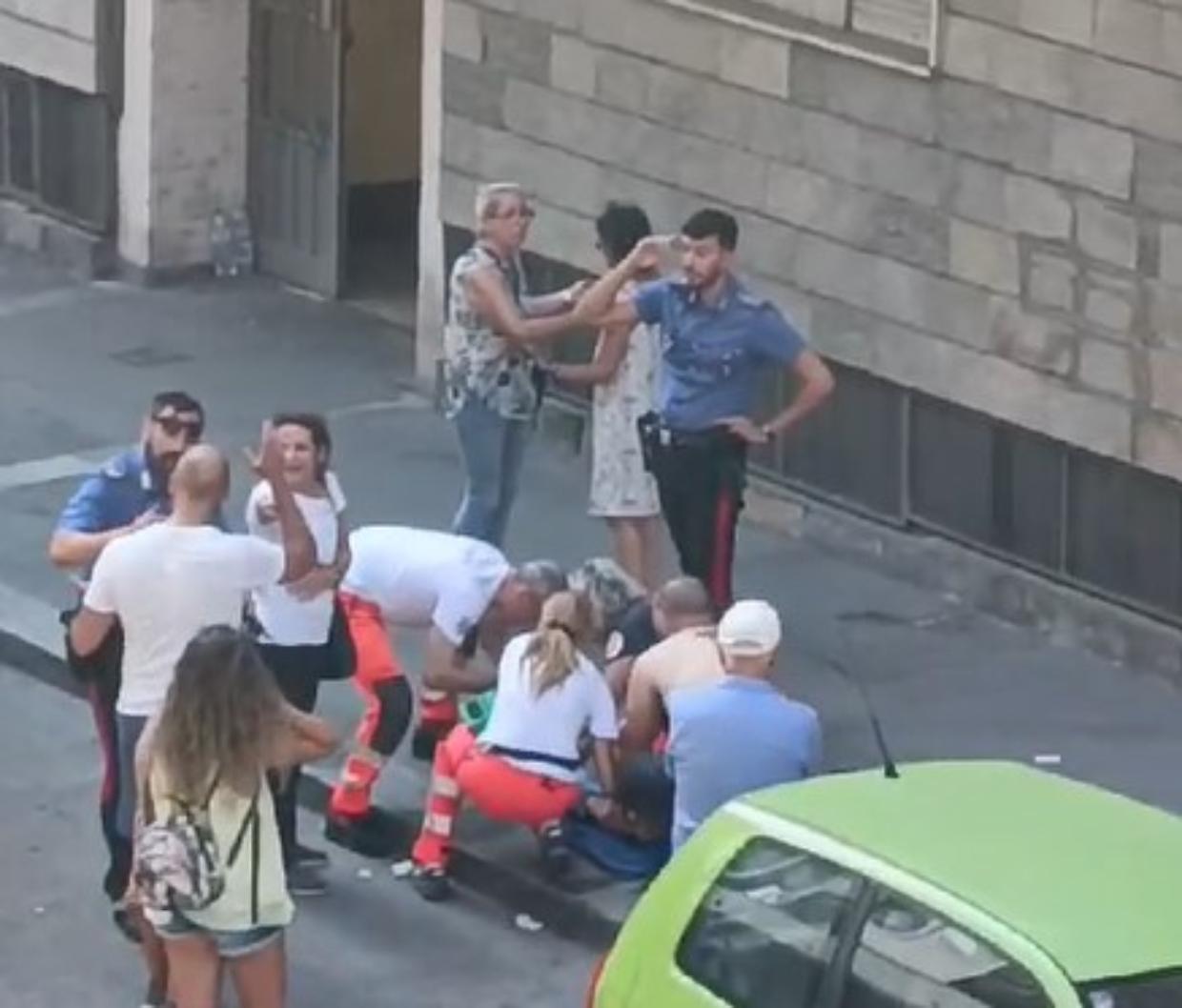 Bimba caduta quinto piano via Nizza