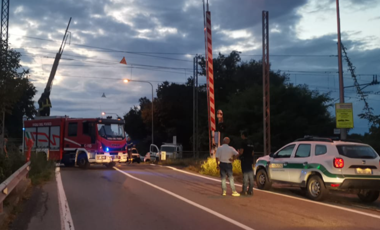 L'intervento dei vigili del fuoco a San Benigno