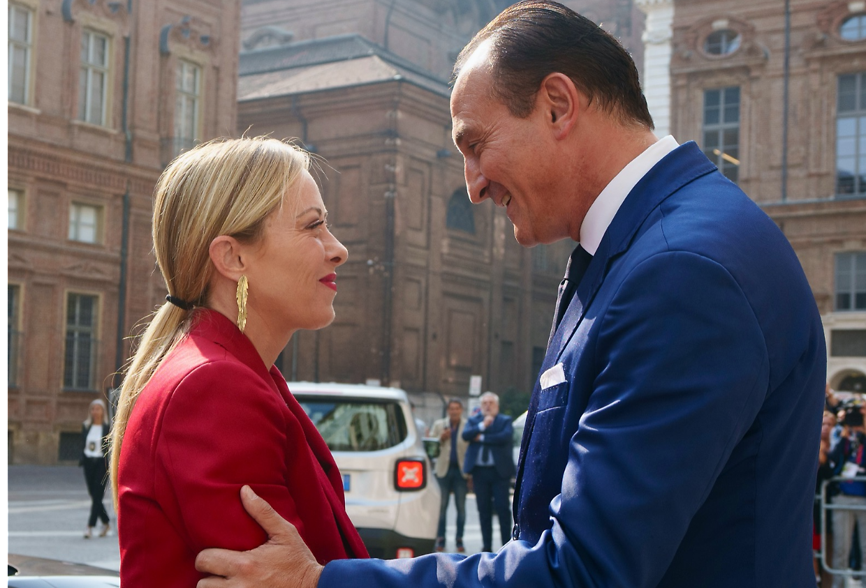 Giorgia Meloni e Alberto Cirio 