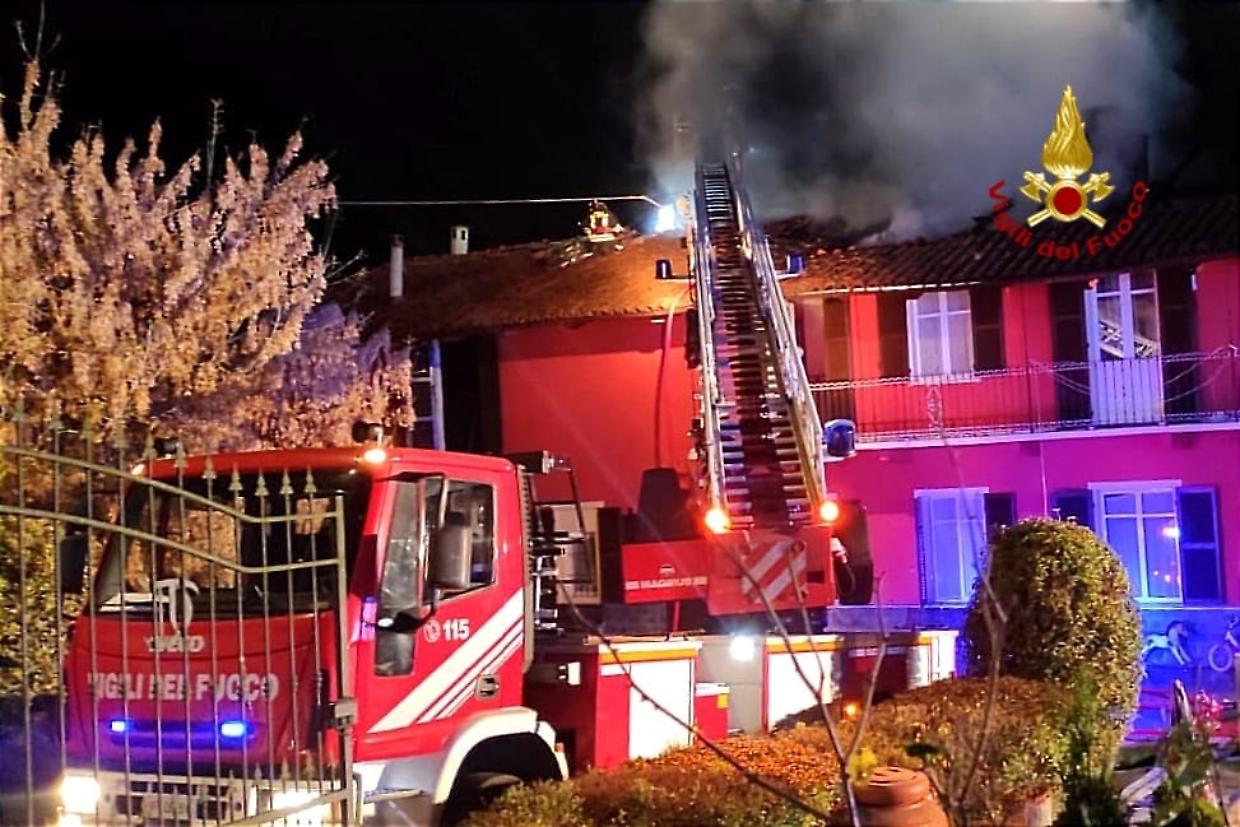 L'incendio a Brusasco