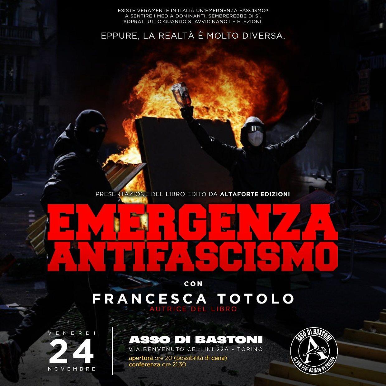 "Emergenza antifascismo" all'Asso di Bastoni