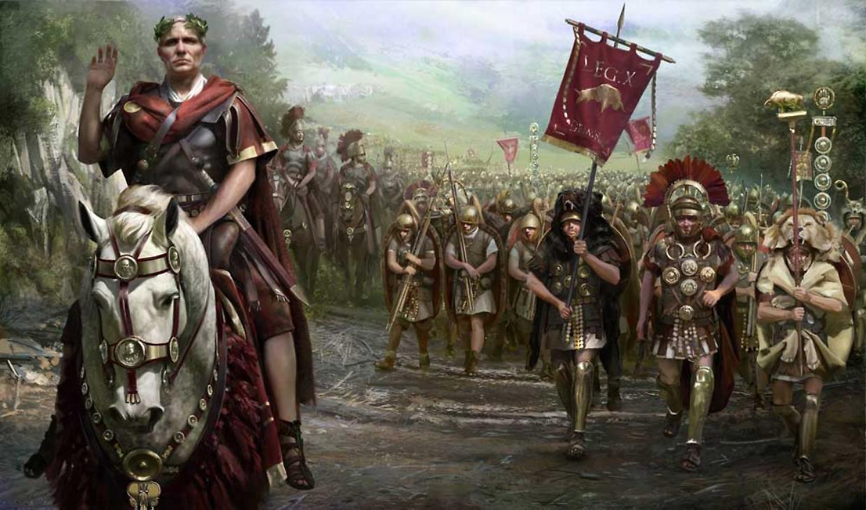 E così infine il dado fu trattoGiulio Cesare varca il Rubicone
