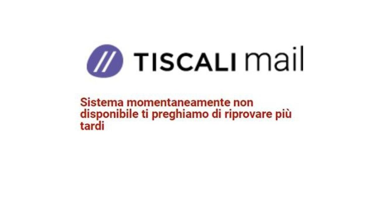 La mail di Tiscali in down
