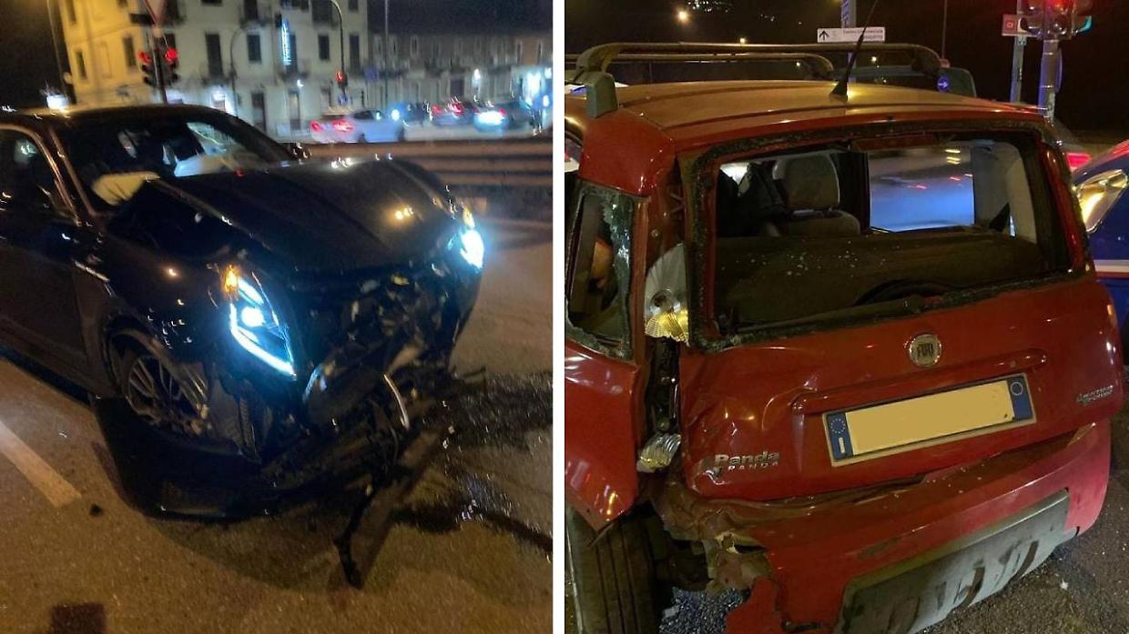 Le condizioni delle due macchine dopo il brutto incidente