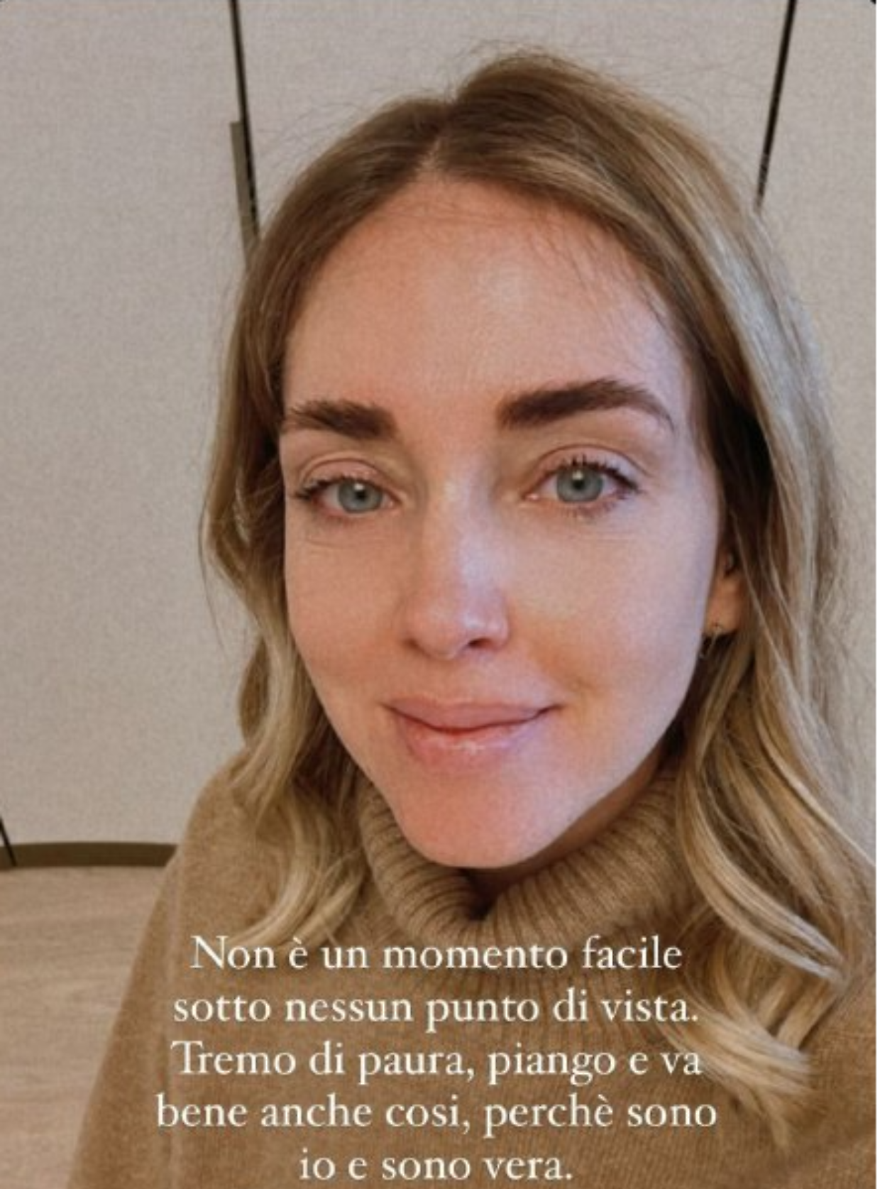 Chiara Ferragni comunica con i suoi followers (Fonte Instagram)