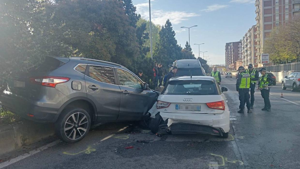 Due delle auto coinvolte nella carambola tra Torino e Moncalieri
