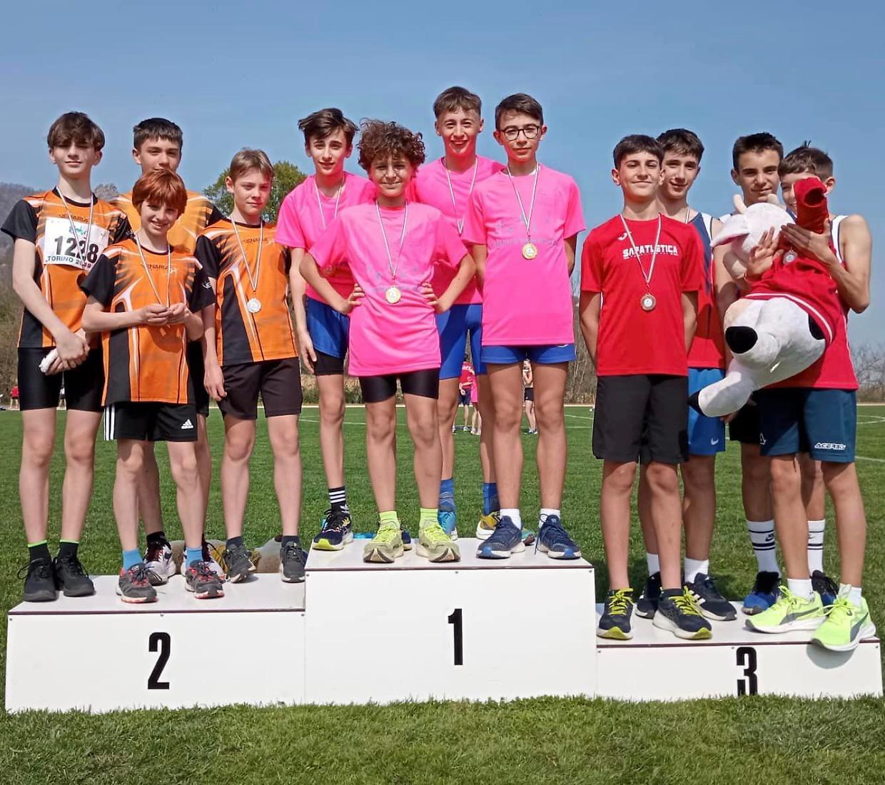 Primo posto per i giovani ragazzi della 4x100 dell'Atletica Settimese (Fonte Facebook)