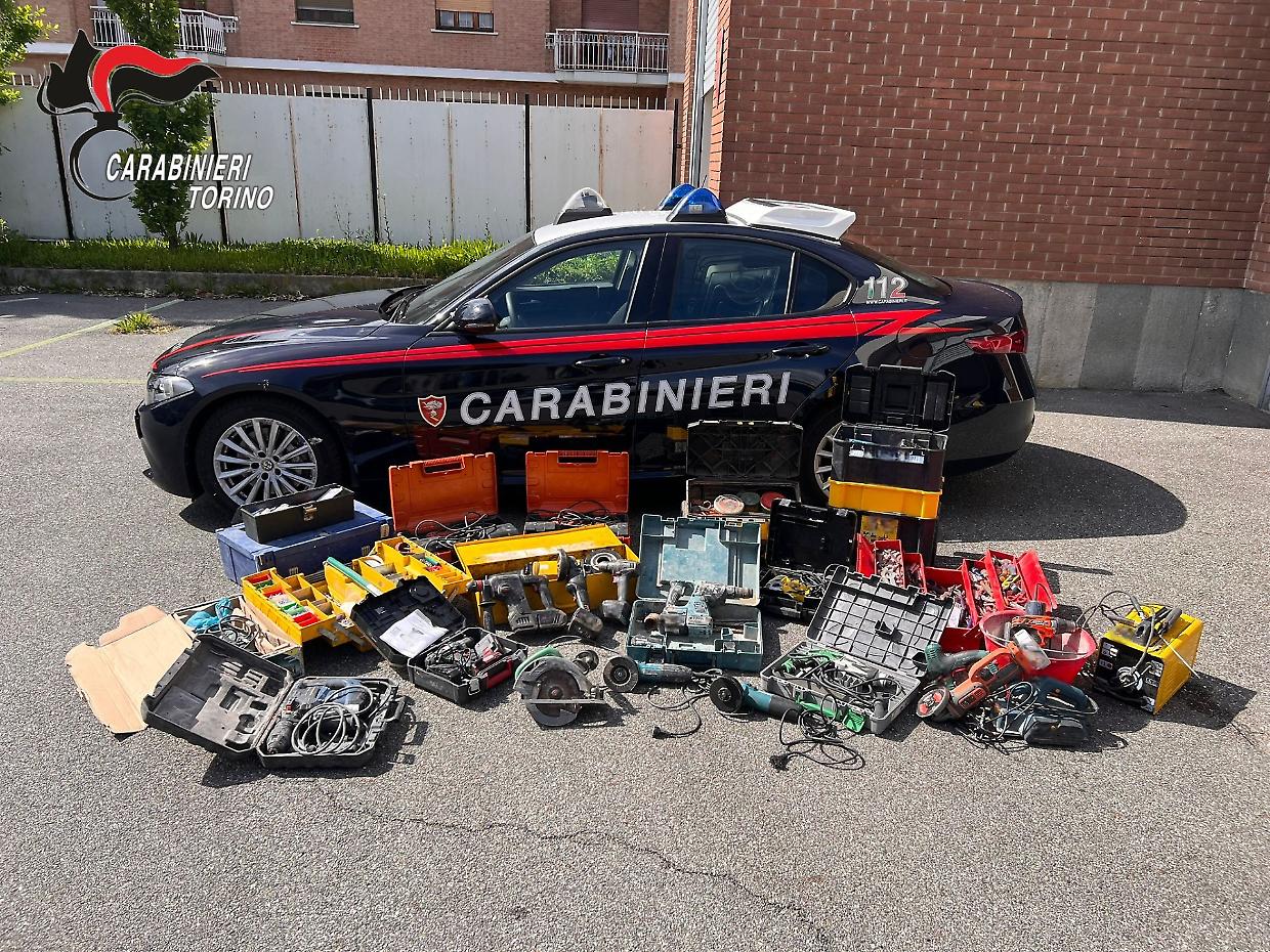 Gli utensili rubati dal ladro, arrestato dai carabinieri