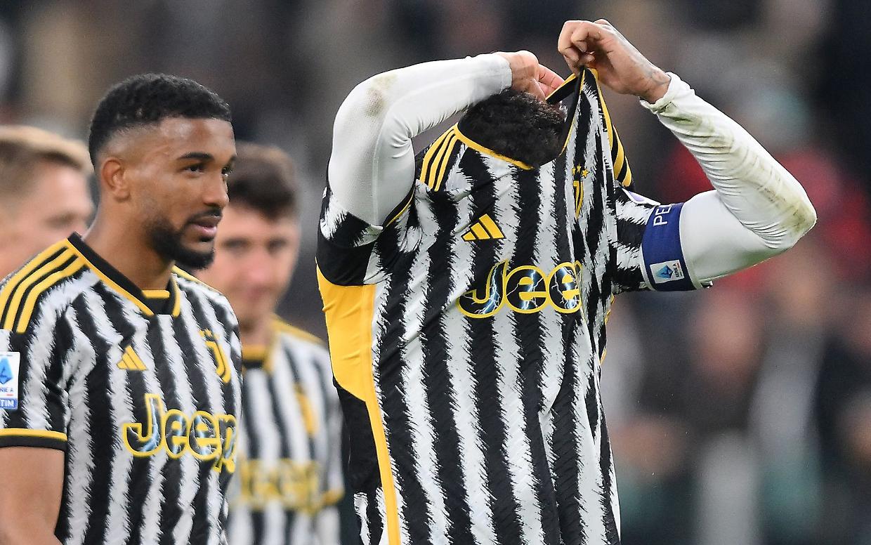 La delusione dei bianconeri dopo lo 0-0 contro il Milan
