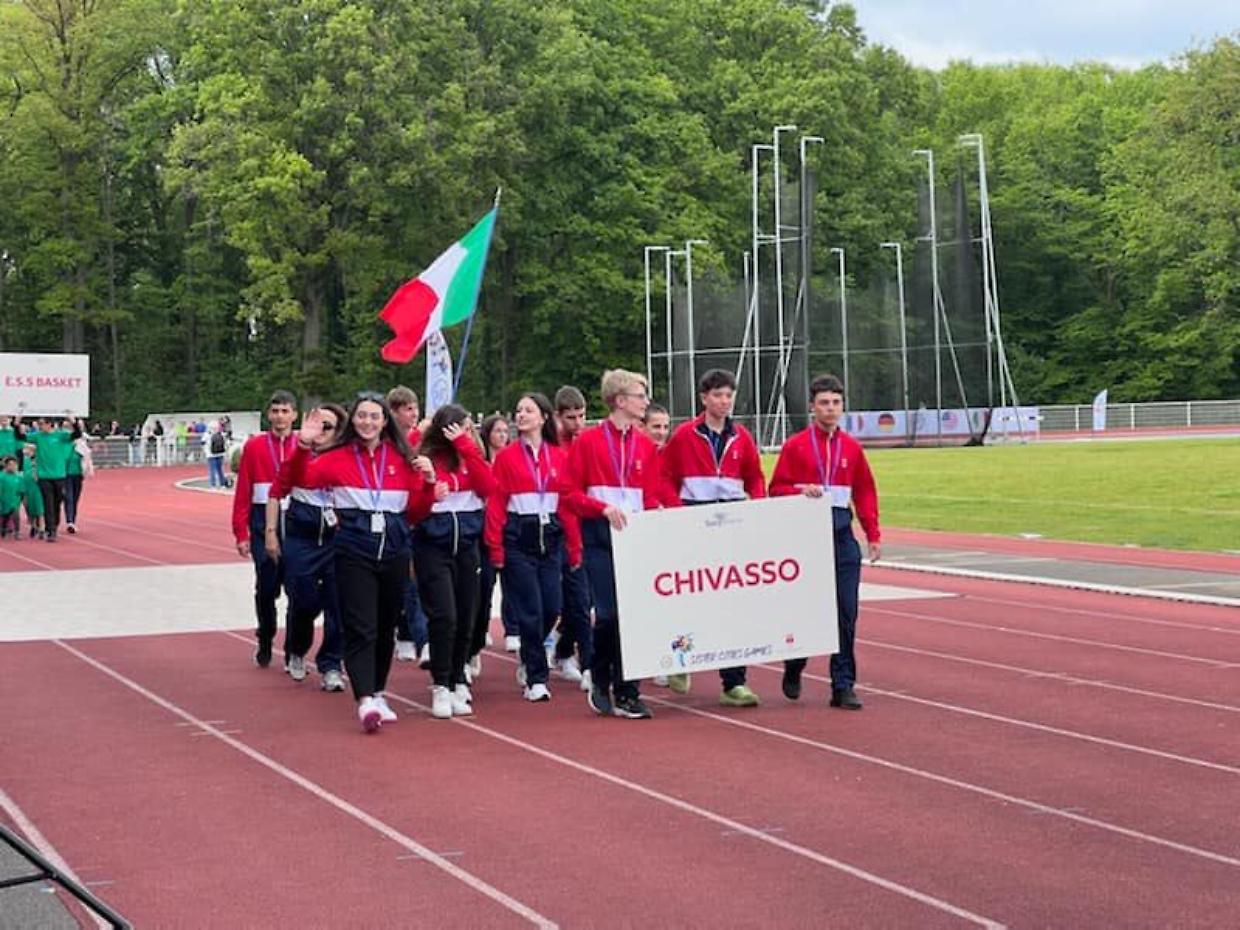 La partecipazione del team proveniente di Chivasso ai Sister City Games 2024 in Francia (Fonte Facebook)