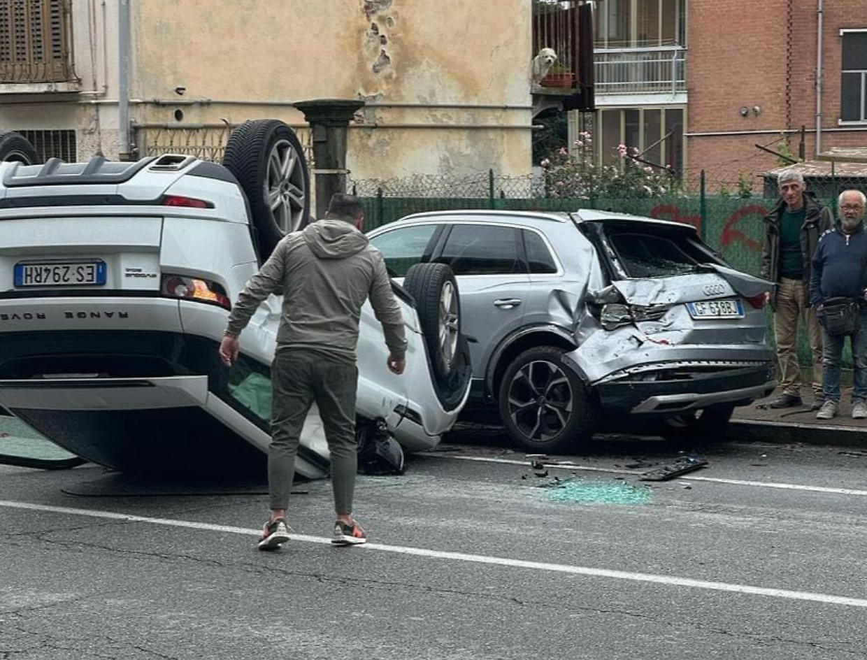Le auto coinvolte nella carambola