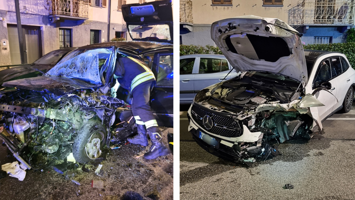 Spaventoso frontale a Moncalieri, nell'incidente ferite due sedicenni e i conducenti 