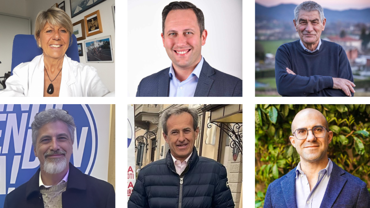 Dall'alto a sinistra, in senso orario, Daniela Zanella,  Stefanio Olocco,  Alberto Biddoccu, Edoardo Faravon,  Barbos Portigliatti e  Patrizio Sgarra