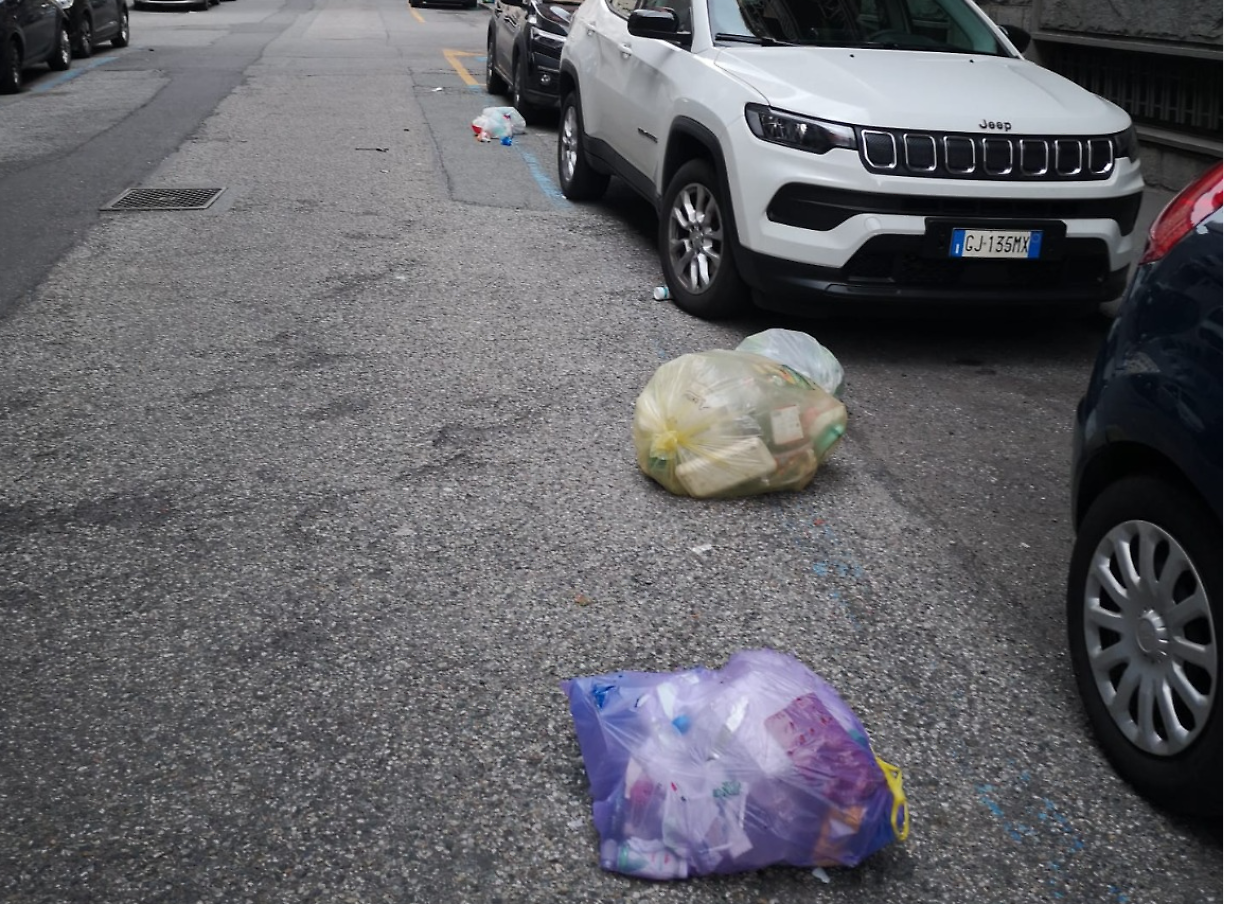 Abbandonano i rifiuti in mezzo alla strada