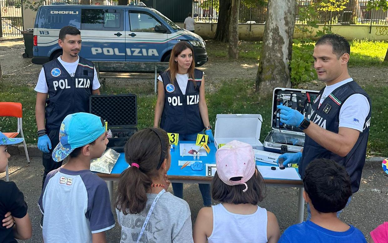 La "scuola di polizia" al parco Ruffini per i più piccoli