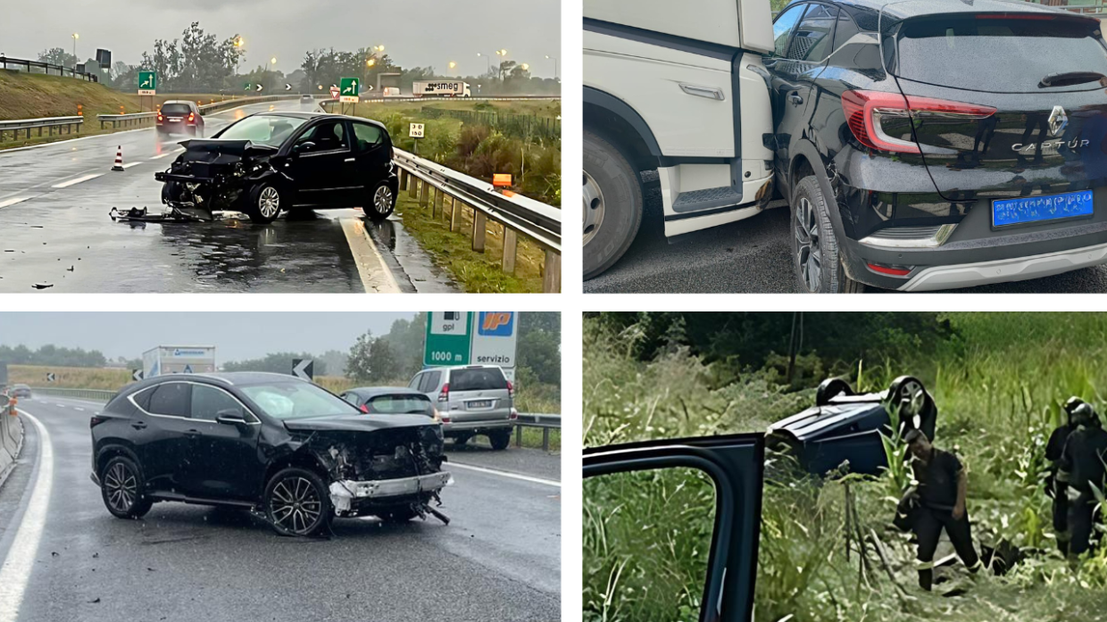 Raffica di incidenti in tangenziale e sulle autostrade a causa della pioggia