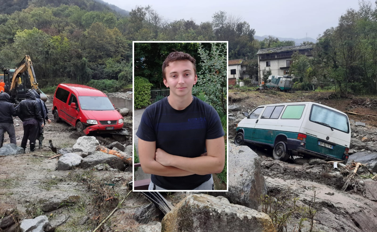 Michele, scampato al fiume di fango a 18 anni: «Così mi sono salvato per un soffio»
