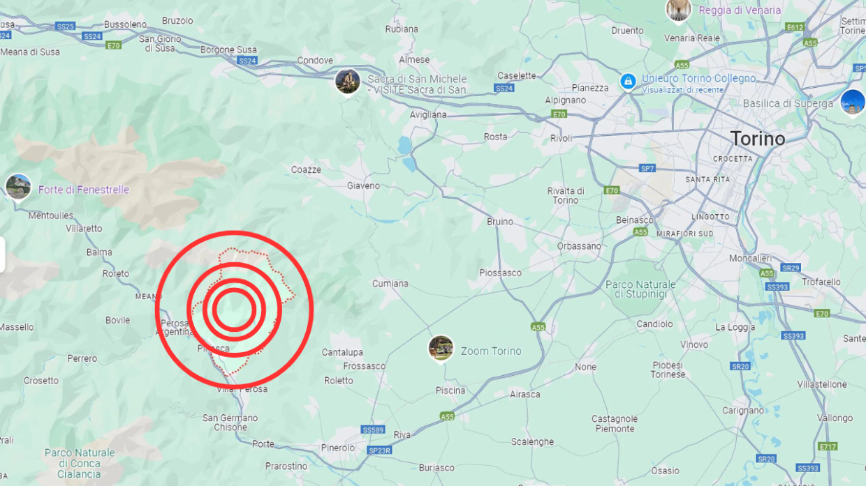 Terremoto avvertito nella notte nel Torinese ma la scossa è stata di lieve intensità