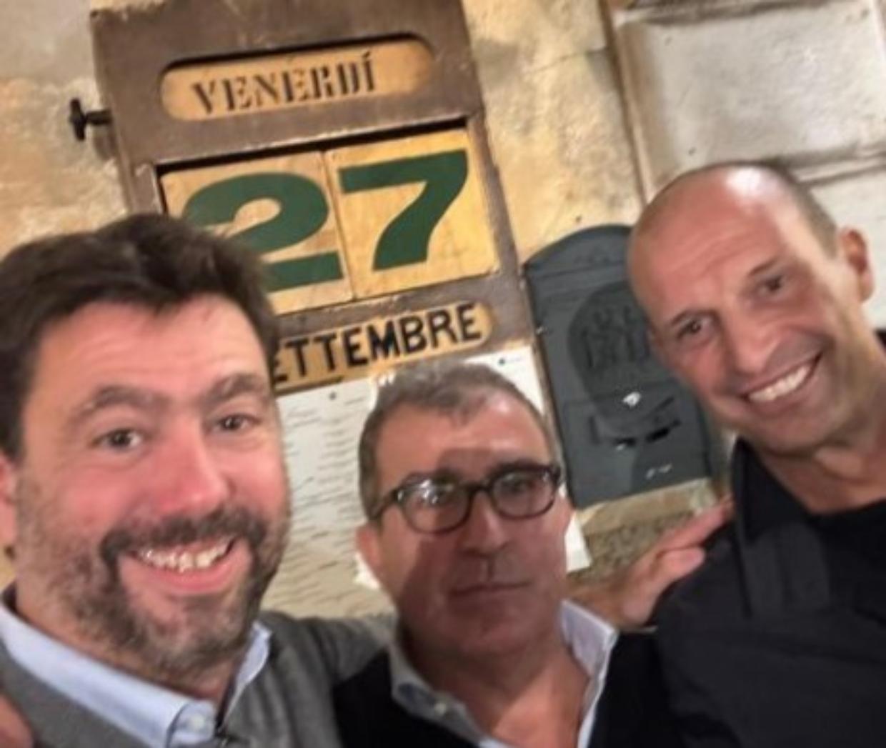 Andrea Agnelli e Massimiliano Allegri esultano insieme a cena...Ma questa volta non c'entra la Juve 