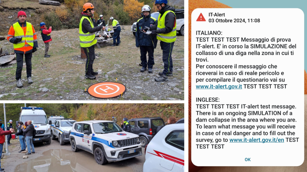 Crolla la diga di Rochemolles e si attiva l'IT-Alert: ecco l'esercitazione in Val di Susa