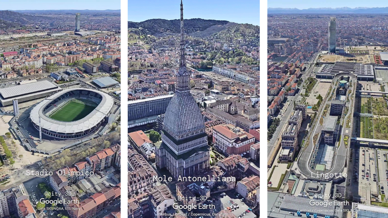 Realizzato con la tecnologia di Google Earth, mostra la Mole e gli altri monumenti della città da una prospettiva inedita