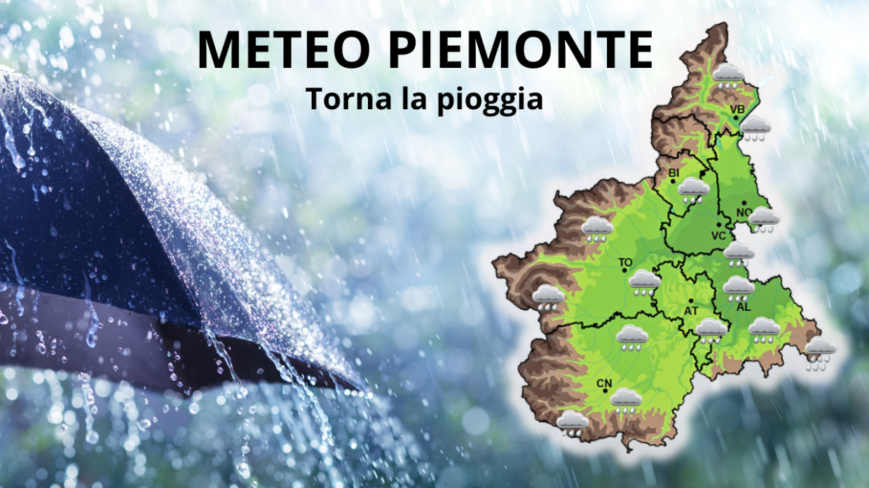 Meteo, torna la pioggia e in Piemonte è subito allerta gialla