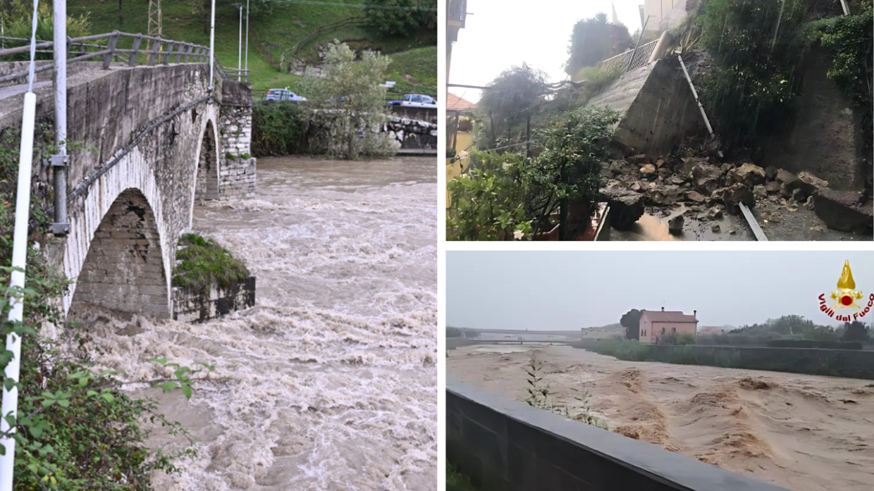 Alcune immagini del maltempo in Liguria di ieri