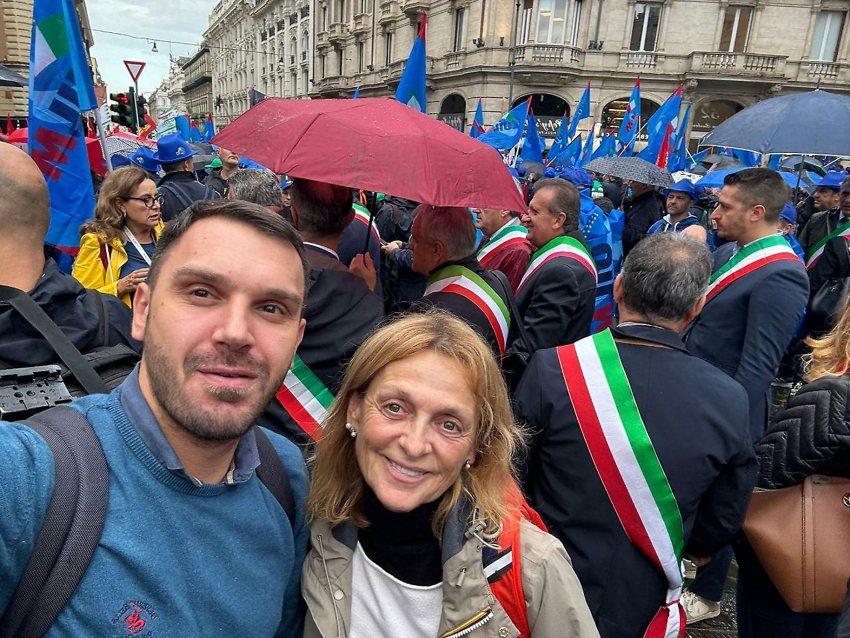 Il sindaco Padalino e l’assessora alle Politich e sociali Marina Fogliato 