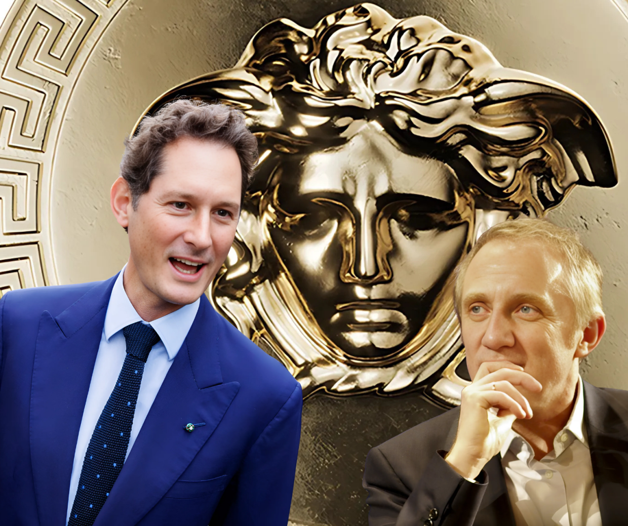 Versace (in rosso) in vendita: la sfida miliardaria fra Elkann e Pinault