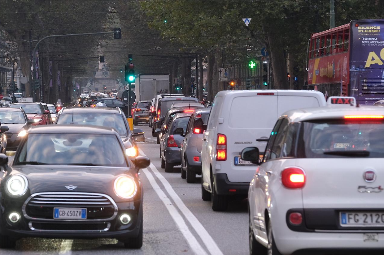 Il traffico all'ora di punta nel giorno dello sciopero