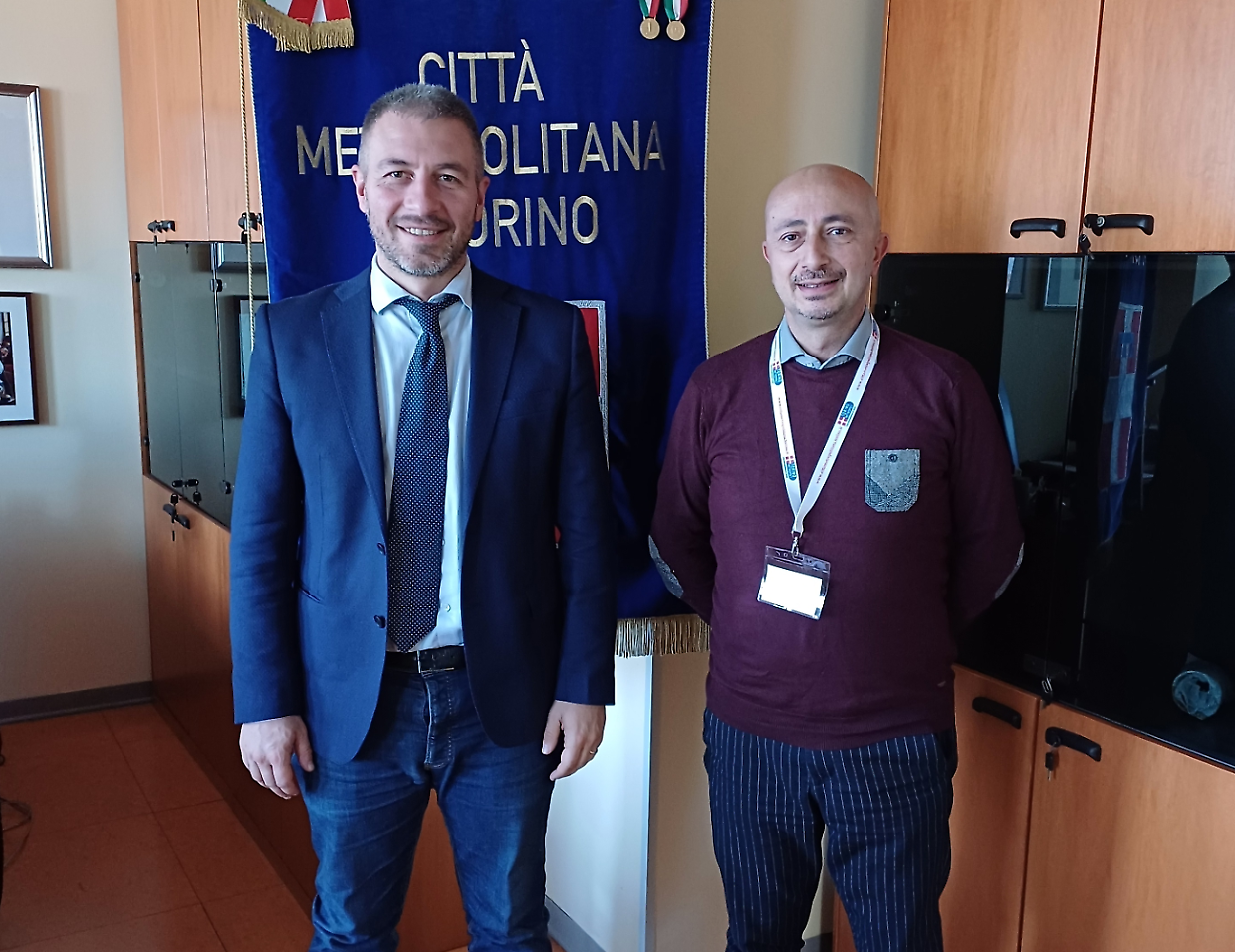 Il vicesindaco metropolitano, Suppo, con il sindaco di Brusasco