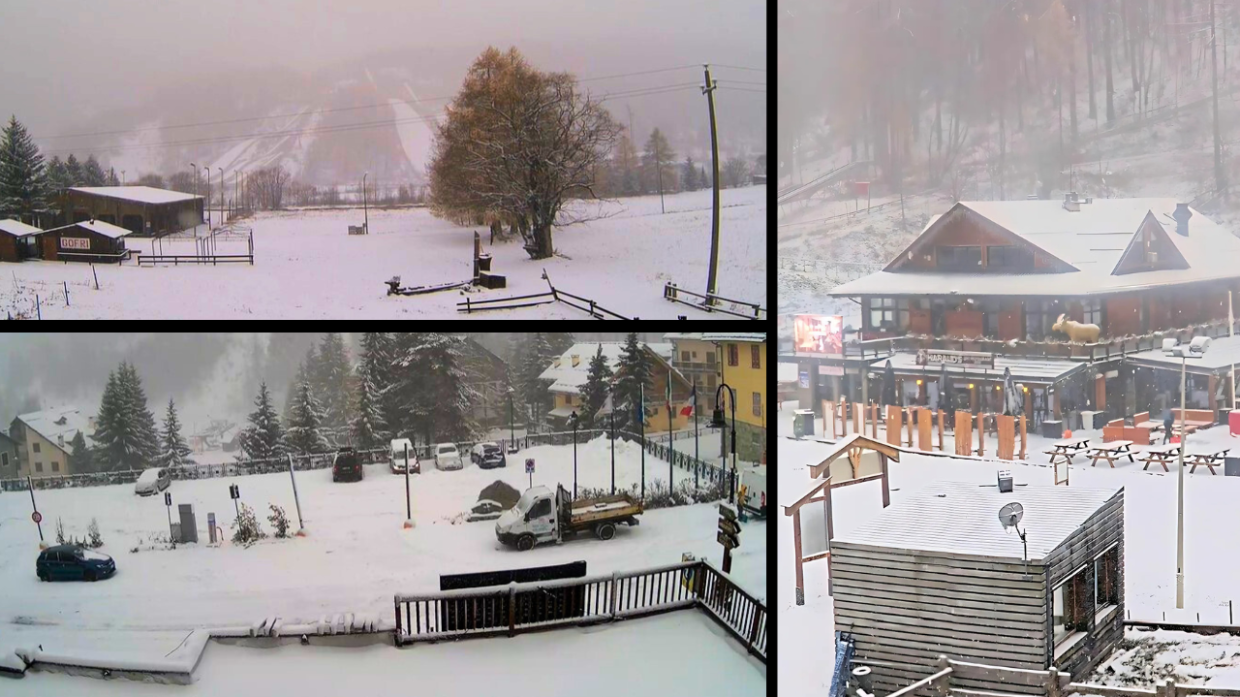Nevicata in corso in provincia di Torino: nelle foto, immagini dalle webcam di Bardonecchia, Claviere e Pragelato
