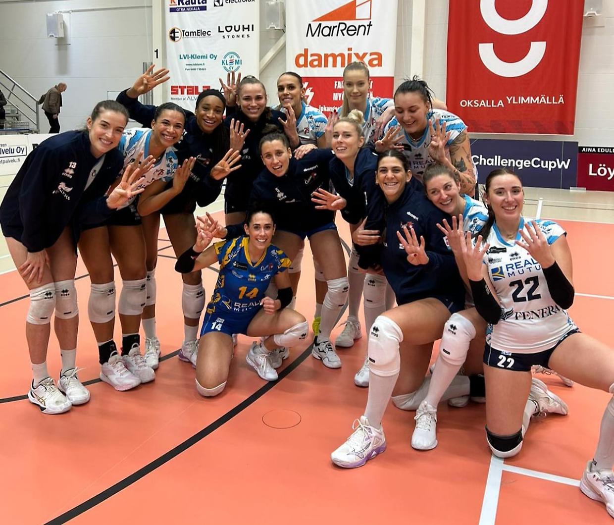 La Reale Mutua Fenera Chieri '76 vince anche in Finlandia ed è nei quarti di CEV Challenge Cup