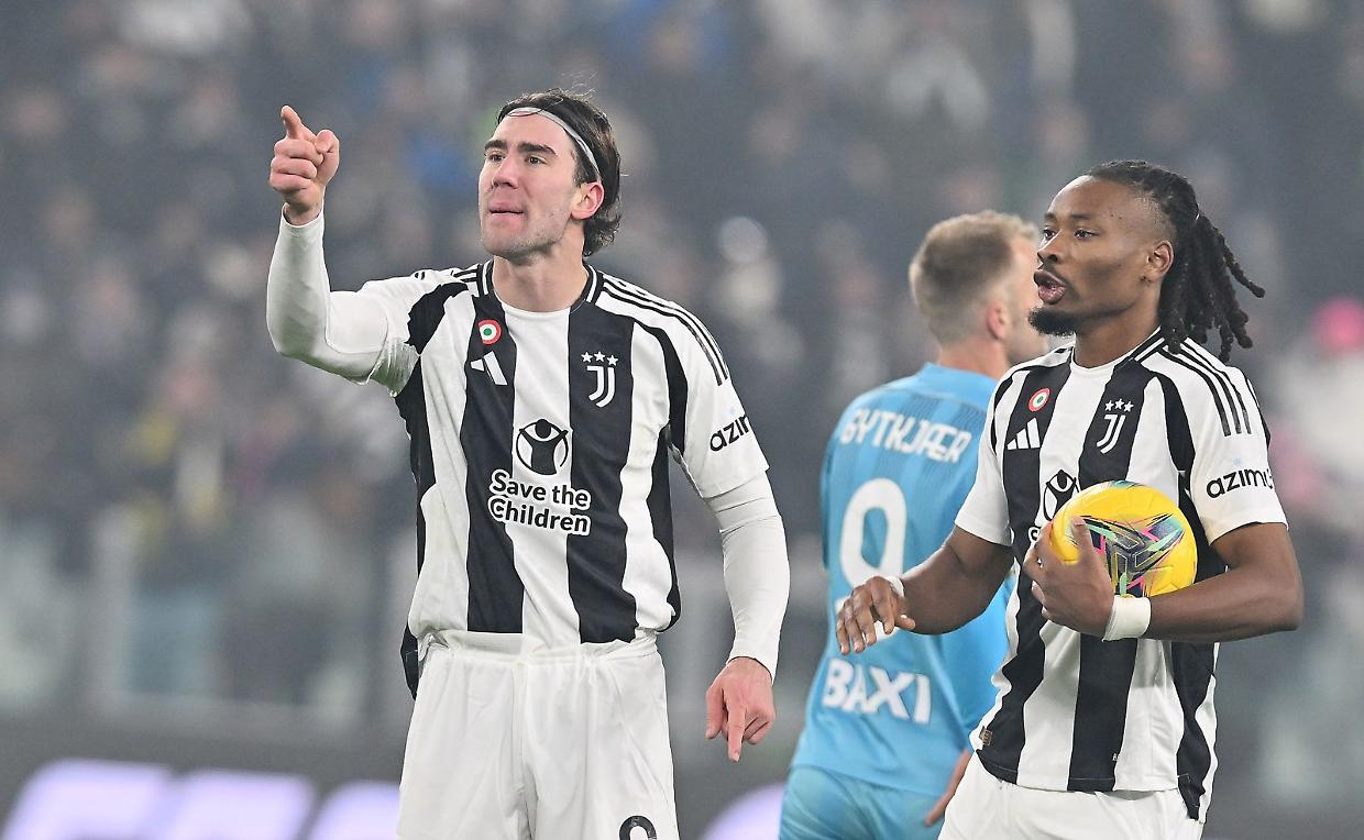 Vlahovic e Thuram in Juventus-Venezia terminata 2-2