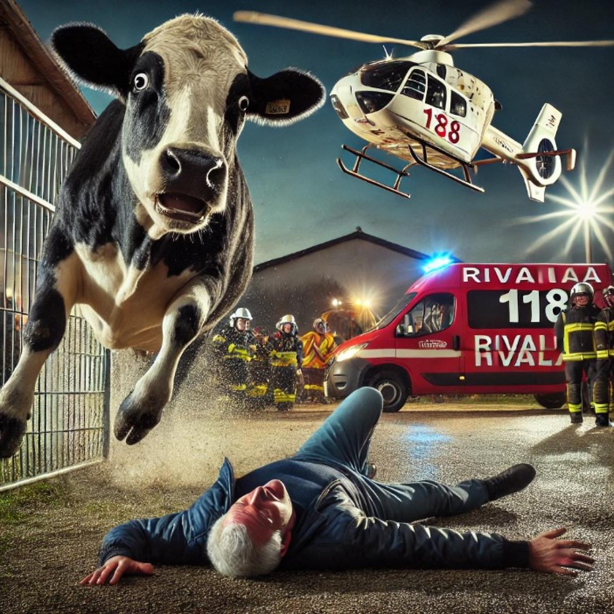 Rivara: 65enne travolto da una mucca, elitrasportato al CTO