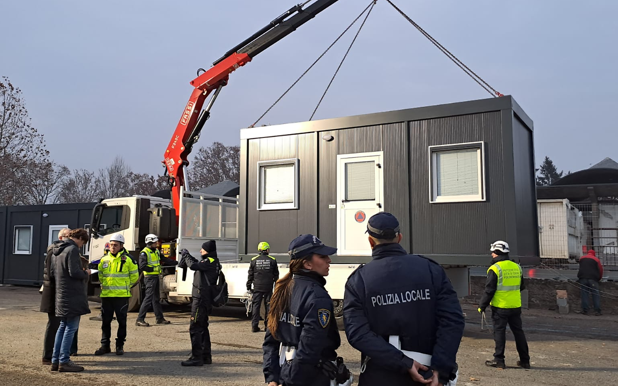 I nuovi moduli abitativi nella struttura di via Traves