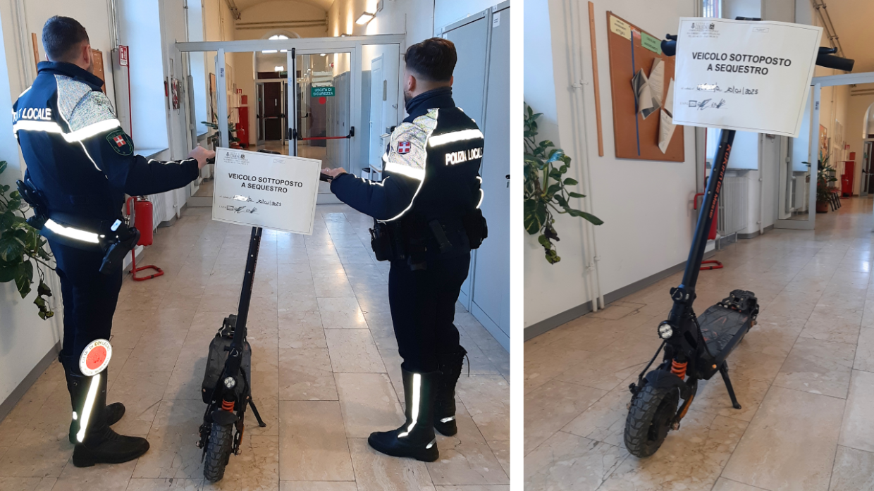 Sfreccia in strada con un monopattino più potente di un motorino: mezzo sequestrato dai vigili 